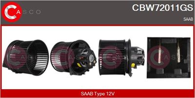 Вентилятор салона CASCO CBW72011GS для SAAB 9-5