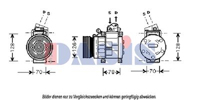 Компрессор, кондиционер AKS DASIS 850868N для LAND ROVER FREELANDER