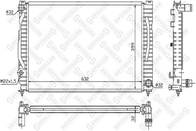 STELLOX 10-25546-SX Радиатор охлаждения двигателя для AUDI A4 B5 (8D2)