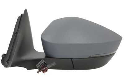 Zijspiegel Links (elektrisch, in reliëf, met verwarming, assistent rijstrookverandering, under-coated, elektrisch opklapbaar, met indicator) past: SKODA OCTAVIA IV 11.19-