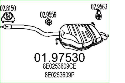 MTS 01.97530 Глушитель выхлопных газов  для AUDI A4 (Ауди А4)
