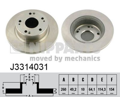 NIPPARTS J3314031 Тормозные диски  для HONDA ACCORD (Хонда Аккорд)