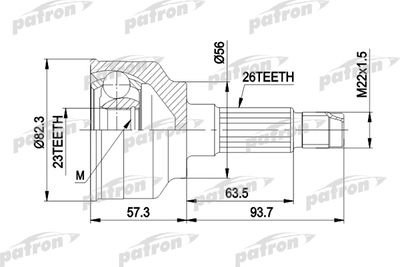 PATRON PCV1145 ШРУС  для KIA SEPHIA (Киа Сепхиа)