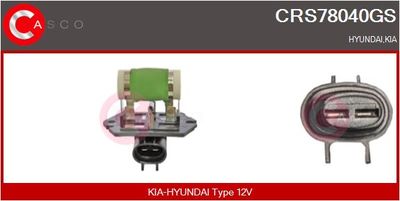 CASCO CRS78040GS Вентилятор системы охлаждения двигателя для HYUNDAI TUCSON (JM) 2.0 CRDi Привод на все колеса