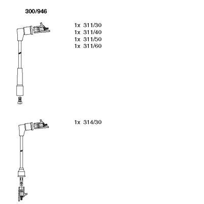 Комплект проводов зажигания BREMI 300/946 для SKODA FELICIA