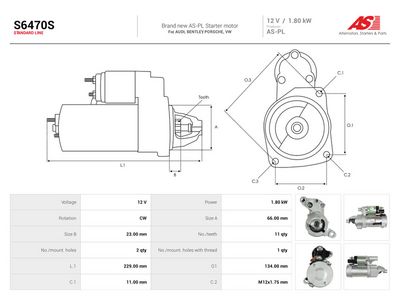 Starteris AS-PL S6470S