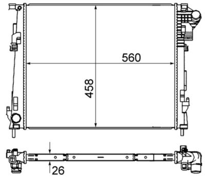 Radiator, engine cooling CR 1237 000S