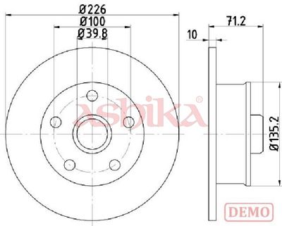 спирачен диск ASHIKA 61-00-0923C