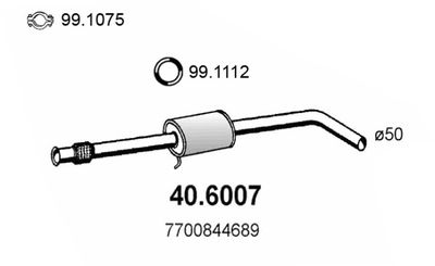 ASSO 40.6007 Глушитель выхлопных газов  для RENAULT MEGANE I Classic (LA0/1_) 1.6 i (LA0L)