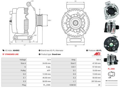 GENERATOR / ALTERNATOR AS-PL A6406S 4