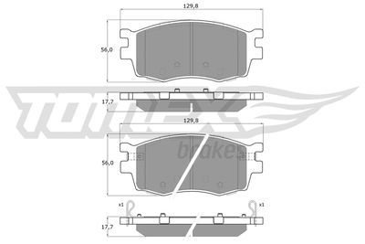 TOMEX Brakes TX 16-27 Тормозные колодки и сигнализаторы  для KIA RIO II (JB) 1.5 CRDi