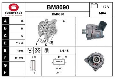 GENERATOR / ALTERNATOR SNRA BM8090