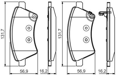 Комплект тормозных колодок, дисковый тормоз BOSCH 0 986 495 101 для FIAT SEDICI