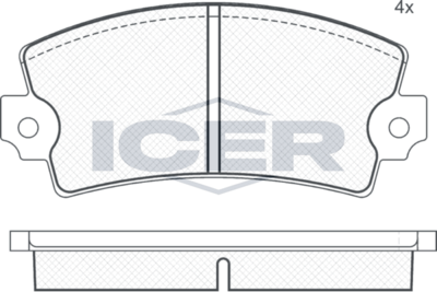 комплект спирачно феродо, дискови спирачки ICER 180139