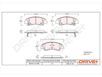 Dr!ve+ DP1010.10.0198 Тормозные колодки и сигнализаторы  для SUZUKI SX4 (Сузуки Сx4)