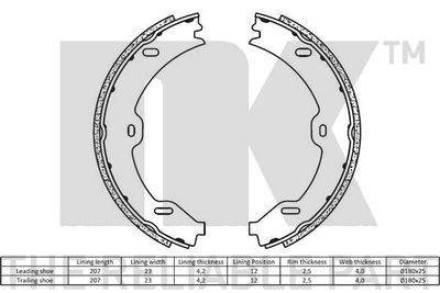 Brake Shoe Set, parking brake