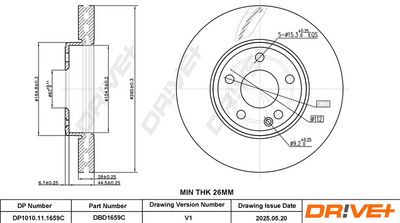 Tarcza hamulcowa DR!VE+ DBD1659C