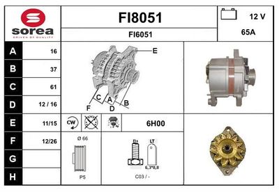 GENERATOR / ALTERNATOR SNRA FI8051