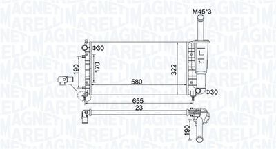 MAGNETI MARELLI 350213183600 Радиатор охлаждения двигателя  для LANCIA YPSILON (Лансиа Псилон)