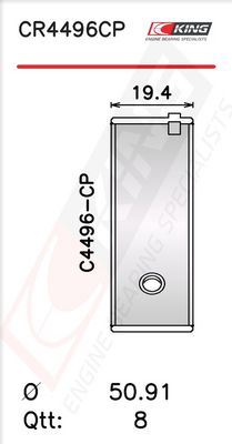 Черупка на биелен лагер KING CR4496CP0.25
