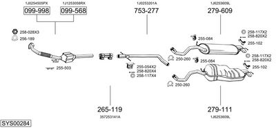SISTEM DE ESAPAMENT BOSAL SYS00284