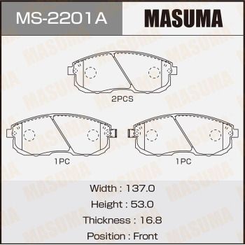Комплект тормозных колодок MASUMA MS-2201 для NISSAN TEANA