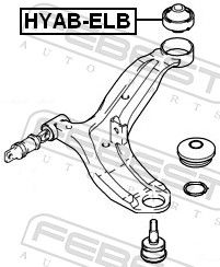 Mounting, control/trailing arm HYAB-ELB