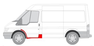 Dorpel aan autozijde Links ((EN) galvanised met achterspatbord reparatieset) past: FORD TRANSIT V, TRANSIT V FL 01.00-08.13