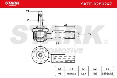 накрайник на напречна кормилна щанга STARK SKTE-0280247