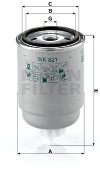 MANN-FILTER WK 821 Топливный фильтр  для PEUGEOT 106 (Пежо 106)