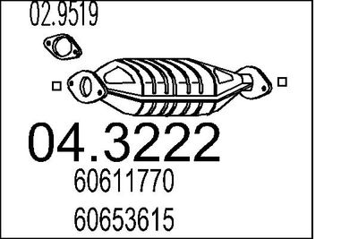 Катализатор MTS 04.3222 для FIAT COUPE