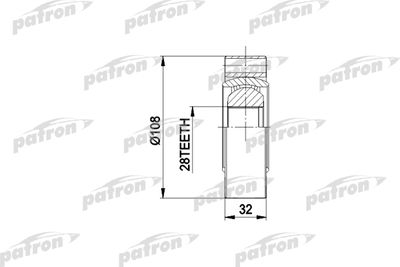Шарнирный комплект, приводной вал PATRON PCV3016 для OPEL SENATOR