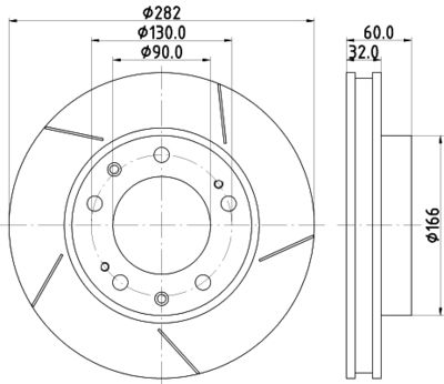 Тормозной диск MINTEX MDC1278R для PORSCHE 928