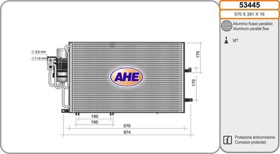 AHE 53445 Радиатор кондиционера для OPEL CORSA C (X01) 1.7 DI (F08, F68) AHE 53445 Радиатор кондиционера для OPEL CORSA C (X01) 1.7 DI (F08, F68)