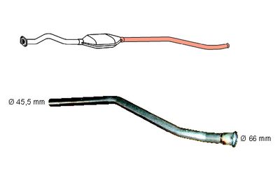 Ремонтная трубка, катализатор HJS 91 21 0091 для CITROËN AX