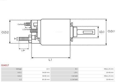 Solenoid Switch, starter SS4017