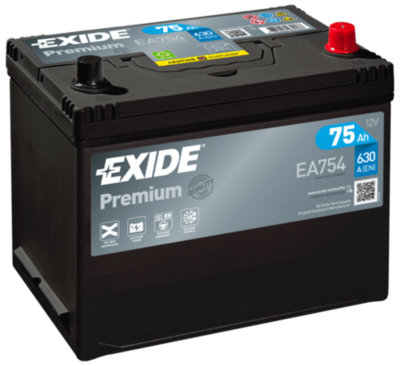 Стартерная аккумуляторная батарея EXIDE EA754 для HYUNDAI MATRIX