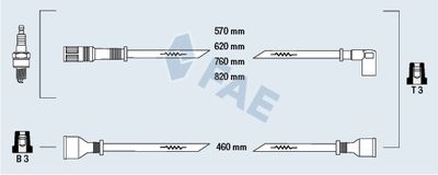 Комплект проводов зажигания FAE 83400 для FORD P100