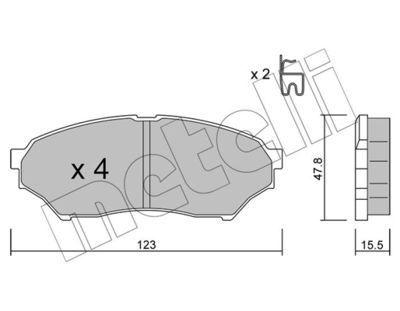 Комплект тормозных колодок, дисковый тормоз METELLI 22-0397-0 для MITSUBISHI PAJERO