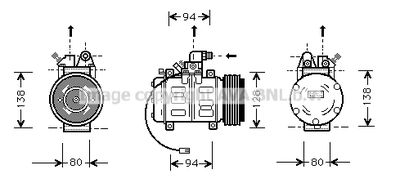 PRASCO AIK182 Компрессор кондиционера  для AUDI V8 (Ауди В8)