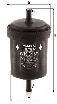 Топливный фильтр MANN-FILTER WK 613/1 для LANCIA Y10