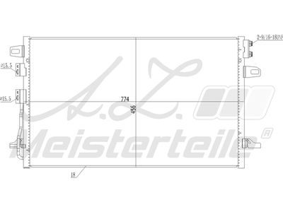 кондензатор, климатизация A.Z. Meisterteile AZMT-45-030-1239