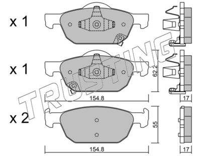 TRUSTING 883.0 Тормозные колодки и сигнализаторы для HONDA ACCORD VIII универсал (CW) 2.2 i-DTEC (CW3)