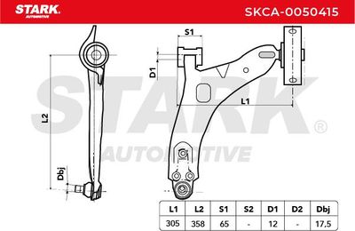 носач, окачване на колелата STARK SKCA-0050415