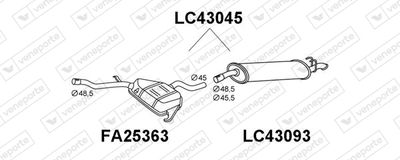 VENEPORTE LC43045 Глушитель выхлопных газов  для LANCIA DEDRA (835_) 1.8 i.e. (835BD, 835AD)