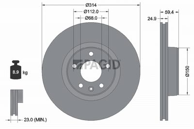 спирачен диск PAGID 54322NHC