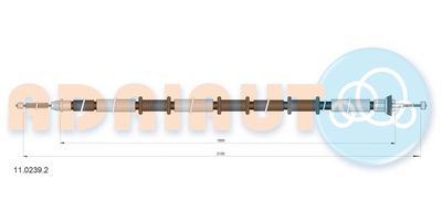 Тросик, cтояночный тормоз ADRIAUTO 11.0239.2 для FIAT DOBLO