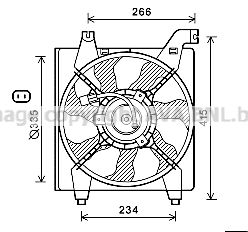 Вентилятор, охлаждение двигателя AVA QUALITY COOLING HY7538 для HYUNDAI ACCENT