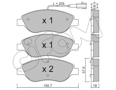 Brake Pad Set, disc brake 822-577-0