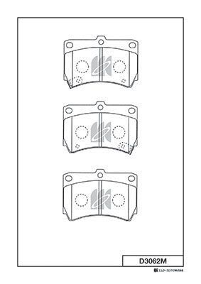 Комплект тормозных колодок, дисковый тормоз MK Kashiyama D3062M для KIA AVELLA